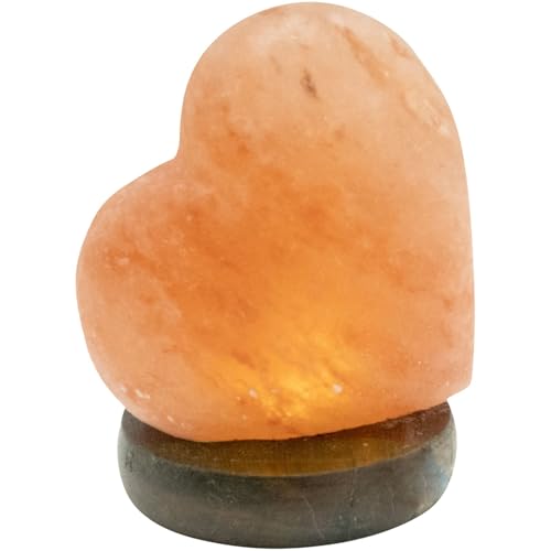 GLOBO Salzkristall Lampe Tischlampe Salzkristalllampe LED Salzsteinlampe Salzlampe Herz Form 28306 von GLOBO