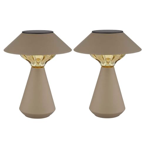 GLOBO Solarlampe Tischleuchte Außenlampe Sandfarben LED Gartenlampe Balkonlampe, Edelstahl, LED 3000K warmweiß, H 23 cm, 2er Set GLOBO Solarlampe Tischleuchte Außenlampe Sandfarben LED Gartenlampe Balkonlampe, Edelstahl, LED 3000K warmweiß, H 23 cm, 2er Set von GLOBO