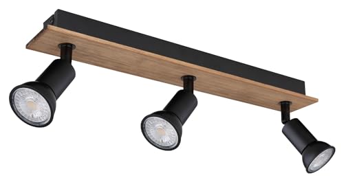 GLOBO Strahler - Braun - Schwarz - B 40 cm - Holz - Metall - 3-flammig GLOBO Strahler - Braun - Schwarz - B 40 cm - Holz - Metall - 3-flammig von GLOBO