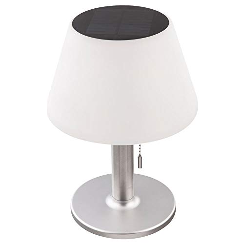 GLOBO Tischleuchte Solarleuchte Außenlampe Terrassenleuchte Tischlampe Balkon, IP44 Spritzwasserfest Akku Zugschalter Edelstahl weiß, 10x LED warmweiß, DxH 19,5x28 cm GLOBO Tischleuchte Solarleuchte Außenlampe Terrassenleuchte Tischlampe Balkon, IP44 Spritzwasserfest Akku Zugschalter Edelstahl weiß, 10x LED warmweiß, DxH 19,5x28 cm von GLOBO