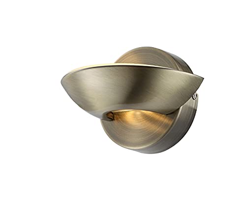 GLOBO Wand Lampe Altmessing Leuchte Glas Up&Down Beleuchtung Schlaf Zimmer Flur 76002 von GLOBO