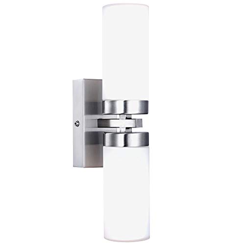 Wand Leuchte Bade Zimmer Strahler Feucht Raum Glas Lampe UP DOWN im Set inkl. LED Leuchtmittel von GLOBO