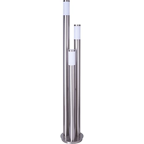 GLOBO Wegeleuchten Außen Edelstahl LED Stehleuchte Außen groß, Gartenleuchte 170 cm 3 silberne Säulen,3x 11Watt 3x 1055lm warmweiß,D 28 cm GLOBO Wegeleuchten Außen Edelstahl LED Stehleuchte Außen groß, Gartenleuchte 170 cm 3 silberne Säulen,3x 11Watt 3x 1055lm warmweiß,D 28 cm von GLOBO