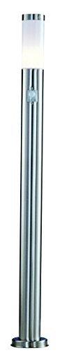 Globo Außenlampe Edelstahl, Kunststoff, IP44, Sensor: 90°, Reichweite: 9 m, D: 127, H: 1100, exklusiv 1 x E27, 60 W, 230 V 3159S von GLOBO