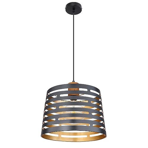 Globo Hängeleuchte Wohnzimmer 35 cm Metall schwarz matt Holz natur Metall schwarz matt goldfarben 15451H1 Globo Hängeleuchte Wohnzimmer 35 cm Metall schwarz matt Holz natur Metall schwarz matt goldfarben 15451H1 von GLOBO