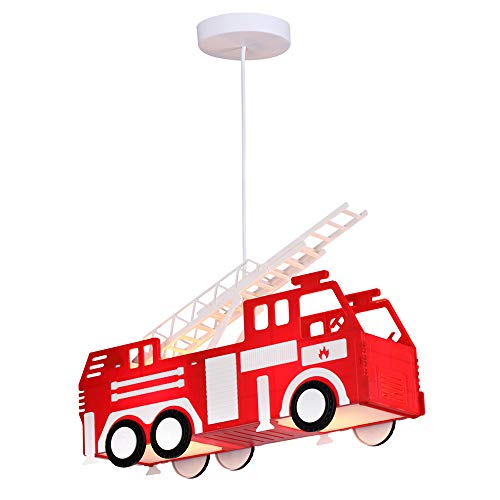 GLOBO RGB LED Kinder Feuerwehr Auto Hänge Pendel Decken Lampe Leuchte Farbwechsler Fernbedienung DIMMBAR Beleuchtung von GLOBO