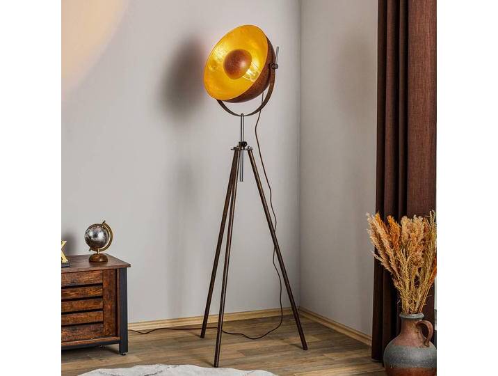 Globo Rostfarbene Dreibein-Stehlampe Xirena I für Wohn & Esszimmer - Braun - Modern - Metall von GLOBO