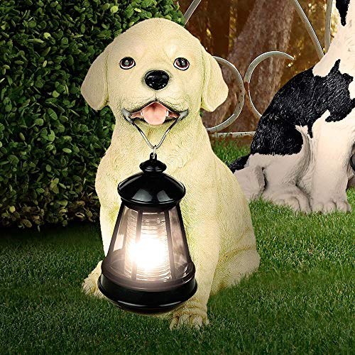 Globo 33372 Solar Außenleuchte Kunststoff Hund braun-weiß 1 x LED weiß, 23.5 x 15.5 cm, H: 25 cm von GLOBO