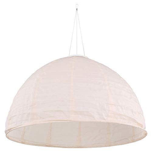 LED Pendelleuchte Solarlampe Außenleuchte Hängelampe weiß Garten, Leinen Kunststoff, Akku, 1x LED warmweiß, DxH 40x30 cm von GLOBO