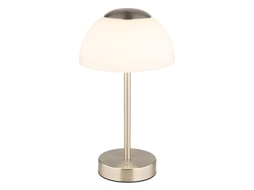 LED-Tischlampe - H 31 cm - Nickelfarben - Weiß - Glas - Metall - dimmbar von GLOBO