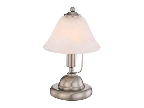 Schreib Tisch Lampe Alabaster Glas Optik Touchschalter Lese Leuchte Wohn Arbeits Zimmer Globo 24909 von GLOBO