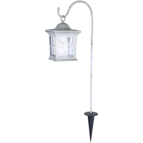 Solarleuchte für Außen Grab Laterne mit LED - Gartendeko Vintage Landhaus Solarleuchte - Solarleuchten Garten Warmweiß - Außenlampe Stehend Solar Rustikal Antik - Grablicht mit Erdspieß von GLOBO