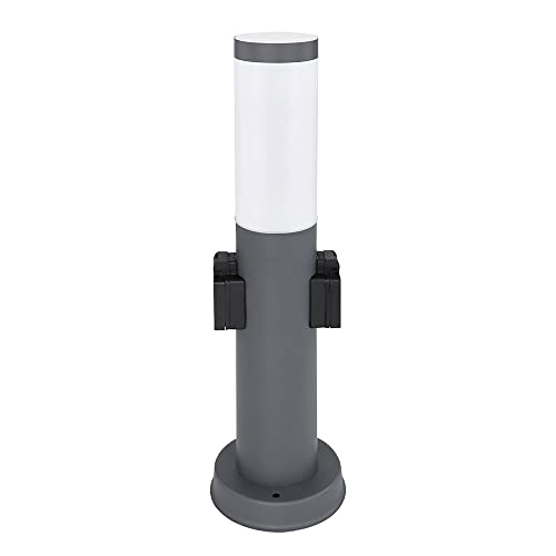 Stehleuchte Außen Steckdose Gartenstehlampe Edelstahl E27 Wegeleuchte Garten, Sockelleuchte Eingangsbeleuchtung, Wetterfest IP44, anthrazit opal modern, 1x E27, DxH 12,7x45 cm Stehleuchte Außen Steckdose Gartenstehlampe Edelstahl E27 Wegeleuchte Garten, Sockelleuchte Eingangsbeleuchtung, Wetterfest IP44, anthrazit opal modern, 1x E27, DxH 12,7x45 cm von GLOBO