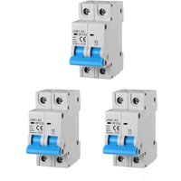 Gloca - 3er-Set Sicherungsautomaten 2P 10A 220V 6KA 2 din C10 Module von GLOCA