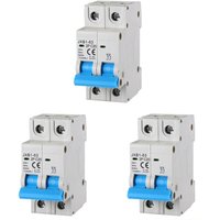3er-Set Sicherungsautomaten 2P 20A 220V 6KA 2 din C20 Module - Gloca von GLOCA