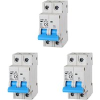 3er-Set Sicherungsautomaten 2P 6A 220V 6KA 2 din C6 Module - Gloca von GLOCA