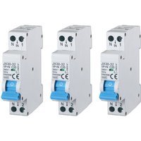 3er-Set automatischer magnetothermischer Schalter 1P+N 20A 220V 6KA 1 din C20 Modul - Gloca von GLOCA