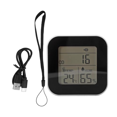 3 in 1 Luftqualitätsmonitor, USB-angetriebene Mini Reise-CO-Detektoren Temperatur-Feuchtigkeitsanzeige Tragbares Luftqualitätsmessgerät mit Schnürband für Outdoor-Camping Wohnmobil Innen 3 in 1 Luftqualitätsmonitor, USB-angetriebene Mini Reise-CO-Detektoren Temperatur-Feuchtigkeitsanzeige Tragbares Luftqualitätsmessgerät mit Schnürband für Outdoor-Camping Wohnmobil Innen von GLOGLOW
