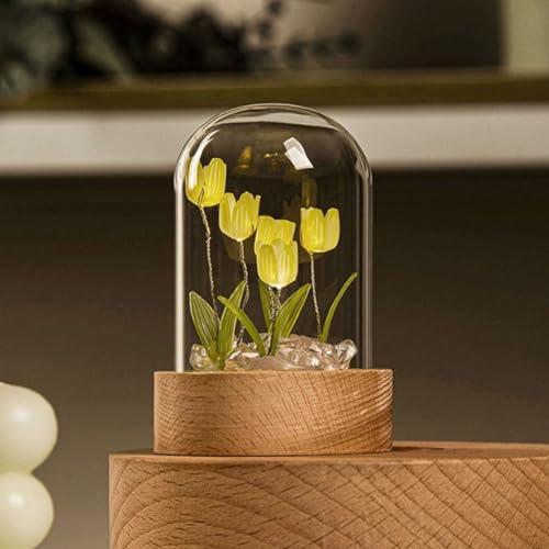 Dekorative LED-Tischlampe mit Tulpennachtlichtern für Romantische Atmosphäre - Perfekte Wahl - Kunststoff, 120G (Gelb) von GLOGLOW