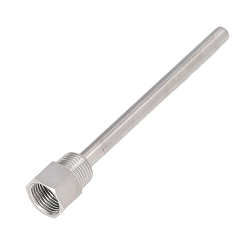 Edelstahl-Thermowell, langlebiger Ersatz mit G1/2 Außengewinde für Temperatursensoren, Schützt das Thermometer vor Schäden Edelstahl-Thermowell, langlebiger Ersatz mit G1/2 Außengewinde für Temperatursensoren, Schützt das Thermometer vor Schäden von GLOGLOW