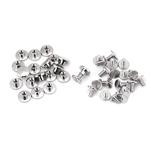 GLOGLOW 20Pcs/Set Flat Head Nieten, Durable Messing Gewinde Mutter Nagel Nieten Schrauben Anti-Rost-Craft Repair Supplies Classic Silver(5mm) von GLOGLOW