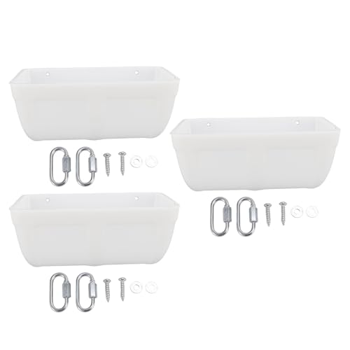 GLOGLOW 3 Sets Duck Chicken Feeder, Ziegen Liefert Feeder Vierfutter Futter durch Wasser Eimer Feeder Geflügel Fütterungsbehälter für Enten, Ferkel, Ziege (White) von GLOGLOW