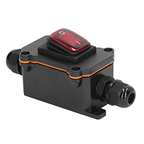 GLOGLOW 4 Pin 2 -Pin -Online Kabelschalter mit Rocker Button IP65 Wasserdicht Am Schalter für Hochleistungsgeräte (Rot) von GLOGLOW
