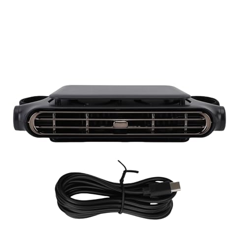 GLOGLOW Blattlosen Auto Rücksitzkühlungslüfter 3 Geschwindigkeit Verstellbarer Tragbarer Fahrzeug -Lüfterauto -Sitzlüfter mit 3000 MAh Batterie für Heckpassagiere Komfort (BLACK) von GLOGLOW