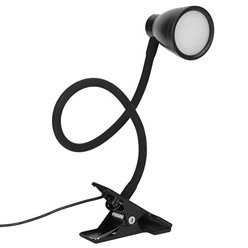 GLOGLOW Clip Arbeitsleuchte USB Dimmbar Einstellbare Schwanenhalslampe für Schreibtisch Innenbeleuchtung Zubehör (Schwarz) von GLOGLOW