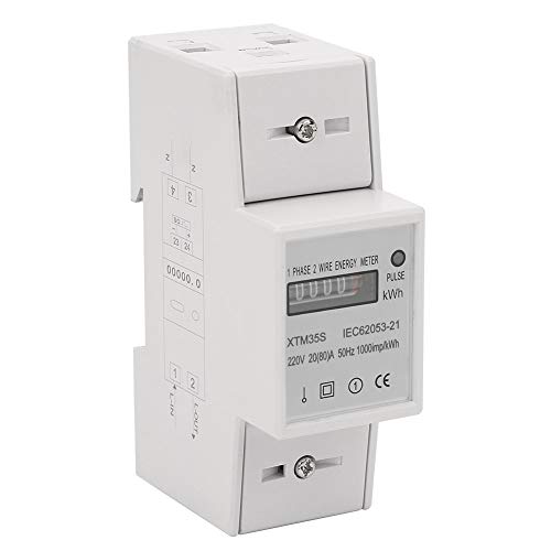 GLOGLOW DIN -Schienen -Energiebaugruppe in 1 Phase 220 V mit 20 (80) Ein Strom Zur Überwachung des Stromverbrauchs von GLOGLOW