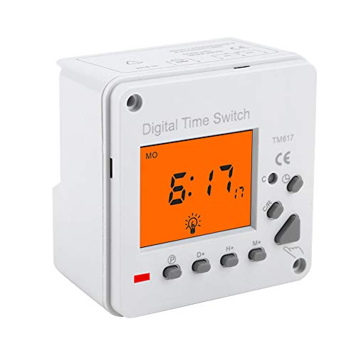 GLOGLOW Elektrischer Timer, Programmierbarer Smart Control Switch Timer mit Hintergrundbeleuchtung für Haushaltsgeräte Road Lam Laterne Neonlicht Geeignet (220 VAC TM617-2) von GLOGLOW