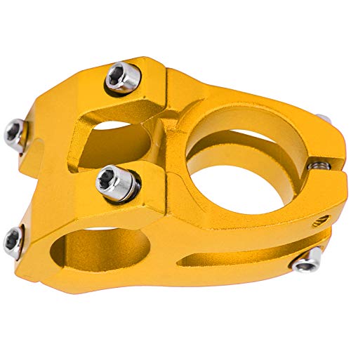GLOGLOW Fahrradgriff Kurzleichter Aluminiumlegierungstiel für Feste Zahnradfahrräder, BMX -Lenker -Riser (Gold) von GLOGLOW