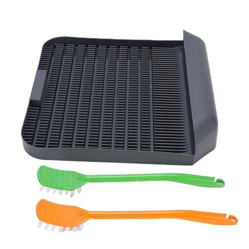GLOGLOW Katzenstreubox Stiefkatze Katzentatmatten Katzenträger Doppelschicht Wasserfest Großgröße 37,3 X 37 cm mit Oberer Netz Untere Absorptionschicht für Mehrzweckgebrauch Als Katzens (Gray) von GLOGLOW
