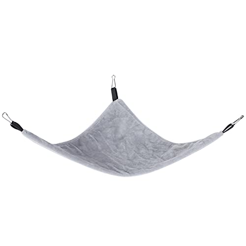 GLOGLOW Kleine Haustier -Hängematte, Gemütliches Dreieck Hängendes Bett Bequemer Schlafplatz mit Haken für Kleine Tiere Hamster Meerschweinchen Zuckergleichtvögel Vögel Vögel (Gray) von GLOGLOW