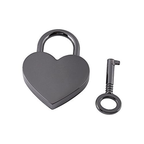 GLOGLOW klein Metall Herzform Vorhängeschloss, Mini Gepäck Tasche Diary Lock mit Schlüssel Schmuck Aufbewahrungsbox Zubehör Tiny Heart Lock von GLOGLOW