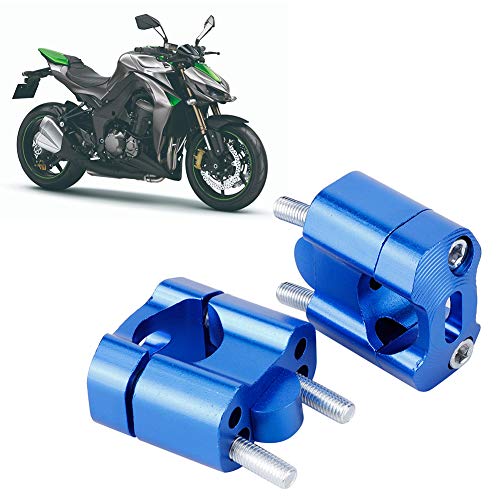 GLOGLOW Lenker -Riser -Motorrad Lenkerklemmen CNC Aluminiumlegierung 22 Mm/28 Mm Einstellbarer Lenkermontageadapter mit 2 Risers 4 Dichtungen 4 Schrauben für Sichere Grip Easy Installation (Blue) von GLOGLOW