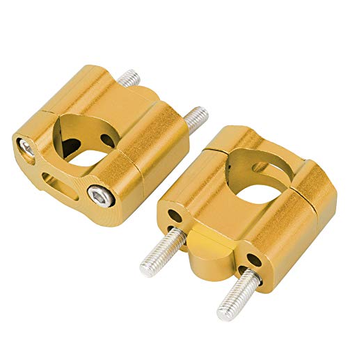 GLOGLOW Lenker -Riser -Motorrad Lenkerklemmen CNC Aluminiumlegierung 22 Mm/28 Mm Einstellbarer Lenkermontageadapter mit 2 Risers 4 Dichtungen 4 Schrauben für Sichere Grip Easy Installation (Golden) von GLOGLOW