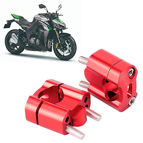 GLOGLOW Lenker -Riser -Motorrad Lenkerklemmen CNC Aluminiumlegierung 22 Mm/28 Mm Einstellbarer Lenkermontageadapter mit 2 Risers 4 Dichtungen 4 Schrauben für Sichere Grip Easy Installation (Rot) von GLOGLOW