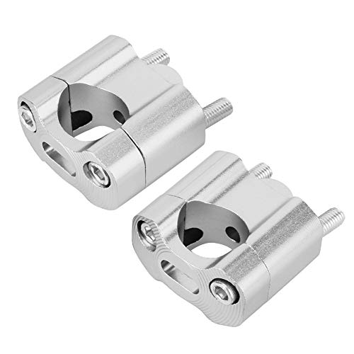 GLOGLOW Lenker -Riser -Motorrad Lenkerklemmen CNC Aluminiumlegierung 22 Mm/28 Mm Einstellbarer Lenkermontageadapter mit 2 Risers 4 Dichtungen 4 Schrauben für Sichere Grip Easy Installation (Silver) von GLOGLOW