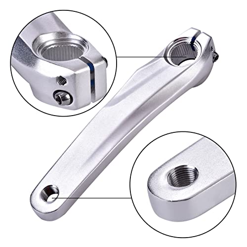 GLOGLOW Links Aluminiumlegierung Fahrrad Kurbelarm für Kurbelwellen M590 SLX XT, Roadbicycles (Silver) von GLOGLOW