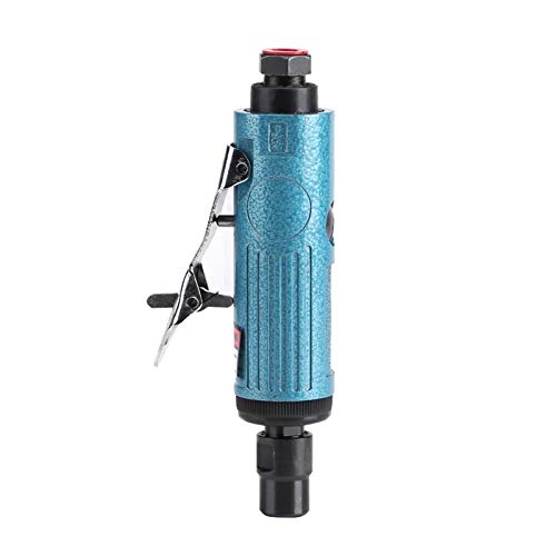GLOGLOW Nan Mini -Luftwäsche -Mühle, Leichte Gewicht Hochgeschwindigkeit Pneumatischer Winkelpolner Luftschleife für Metallkomponenten mit Sicherheitsauslöser Niedriger Rauschgartenversorgung (BLUE) von GLOGLOW