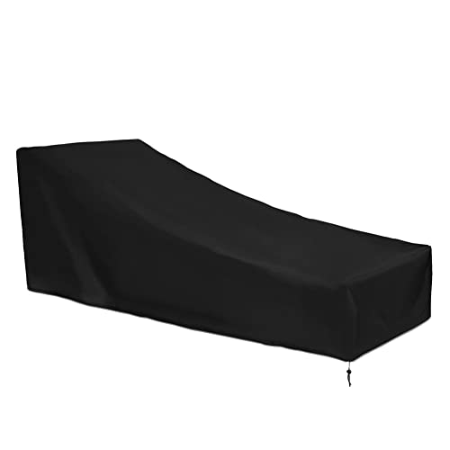 GLOGLOW Outdoor Chaise Deckel Wasserdichte Anti-Romination-Stuhl Abgedeckt, Vollständiger Schutz für Alle Stationen, Leicht zu Lagern, aus Oxford-Stoffmaterial Hergestellt (420d schwarz draußen und von GLOGLOW