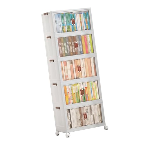 GLOGLOW Plastik -Babygarderobe Klappstaderschrank, Platzsparende Dauerhafte Plastikdesign Multifunktional Babygarderobe für Wohnzimmer Schlafzimmer Kindergarten Snacks Lieferungen Aufbewahrung (5 von GLOGLOW