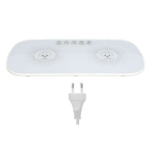 GLOGLOW Schnell Aufheizendes Warmhaltetablett, Multifunktionale Warmhalteplatte für Milch, Reis, Auftauen, Tee – Energiesparend, Tragbares Heiztablett aus Gehärtetem Glas (EU-Stecker 220 von GLOGLOW