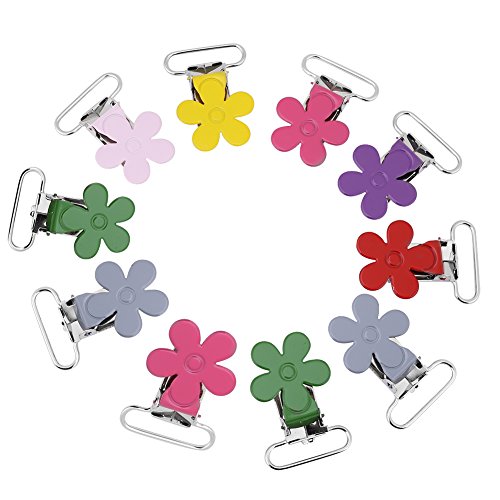 GLOGLOW Schnuller Clips, 10ST Mini Plum Suspender Snap Baby Schnuller Hosenträger Strap Halter für DIY Machen Leder Handwerk von GLOGLOW