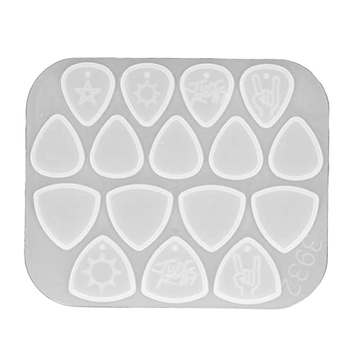 GLOGLOW Silikonform für Gitarren-Plektren, Wiederverwendbare Mehrzweck-DIY-Dreieck-Gitarren-Plektren, Kristall--SilikonformModellierung von GLOGLOW