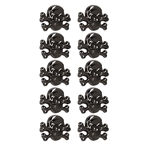 Totenkopf-Nieten, 50 Sets Totenkopf-Zinken-Bolzen, Modisch, KorrosionsbestäNdig FüR Handtaschen (Silber schwarz) von GLOGLOW