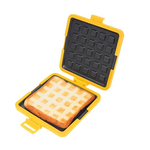 Mikrowelle Toastie Maker, Schneller Kochen Frühstück Gegrillte Käse Snacks Spülmaschine Sichere Drahtlose Silikon Schutz Non-Stick Teller Maschine für Zuhause (YELLOW #12) von GLOGLOW