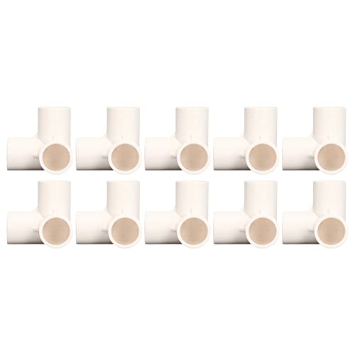 PVC-T-Armaturen in Möbelqualität mit Hochglanz-Finish, 2,5 cm PVC-Rohrverbinder für Gewächshaus und Innenmöbel, Weiß, 10 Stück von GLOGLOW