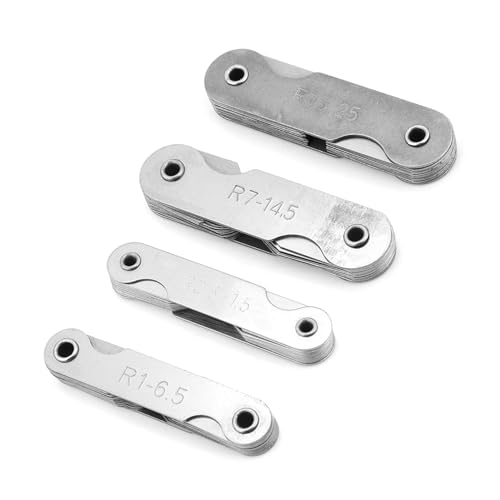 Set mit langlebigen Speichenmessgeräten aus Edelstahl, R0.3-1.5/ R1-6.5/ R7-14.5/ R15-25, ideal für die Kontrolle des Werkzeugradius Set mit langlebigen Speichenmessgeräten aus Edelstahl, R0.3-1.5/ R1-6.5/ R7-14.5/ R15-25, ideal für die Kontrolle des Werkzeugradius von GLOGLOW